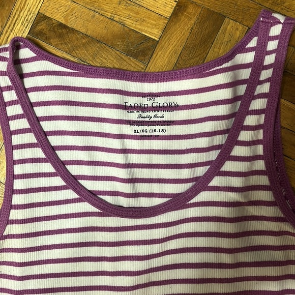 Faded Glory Striped Tank - Picture 2 of 3